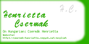 henrietta csermak business card